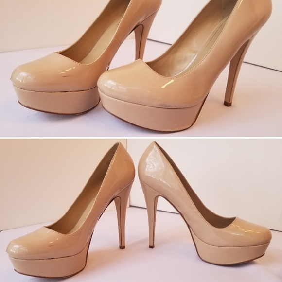 Aldo Prue Nude Platform Patent Heel size 9 - Picture 3 of 8